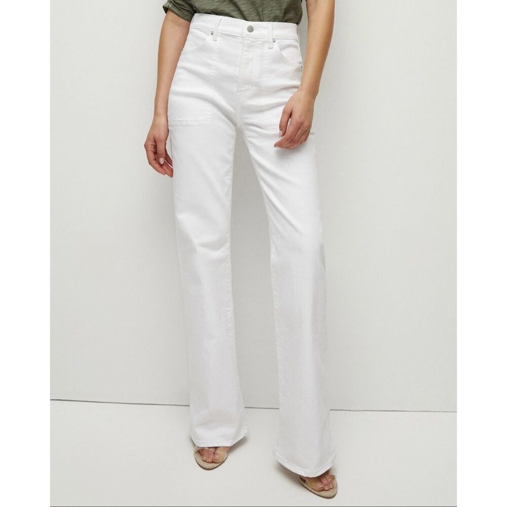 Veronica Beard Crosbie Wide Leg Jeans In White Size 30 $328 - Picture 5 of 9